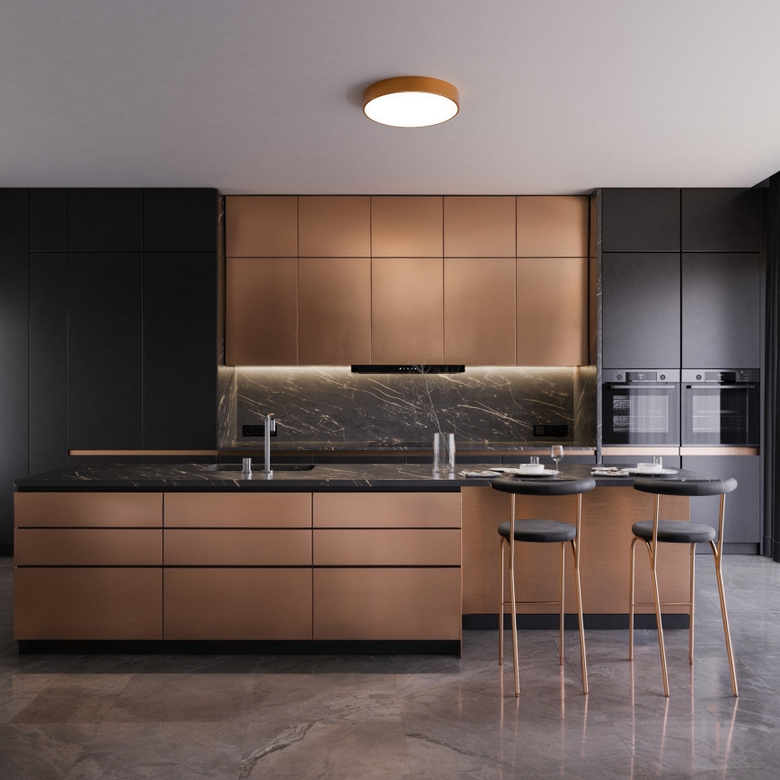 Plafón de baño CLEO 4xE27/24W/230V diá. 50 cm cobre IP54