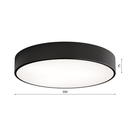 Plafón de baño CLEO 4xE27/24W/230V diá. 50 cm negro IP54