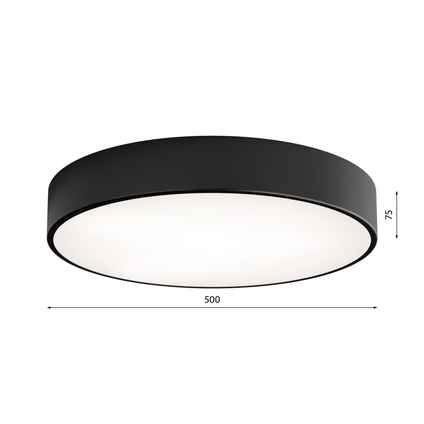 Plafón de baño CLEO 4xE27/24W/230V diá. 50 cm negro IP54
