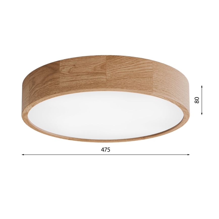 Plafón de baño CLEO 4xE27/24W/230V IP54 diá. 47,5 cm roble