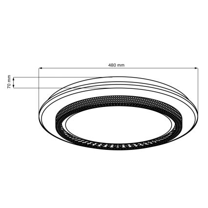 Plafón de baño LED regulable ADELA LED/72W/230V IP44 + CR