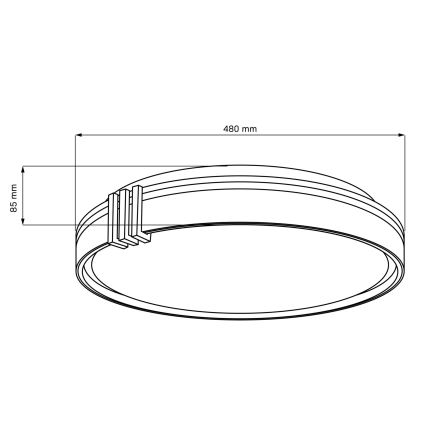 Plafón de baño LED regulable ARLETTA LED/72W/230V IP44 + control remoto