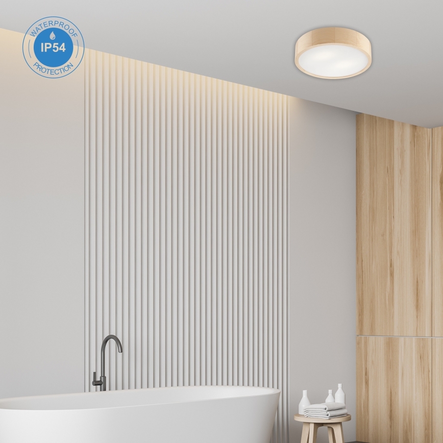 Plafón de baño NATURAL 3xE27/15W/230V IP54 pino ø 37 cm - FSC Certificado