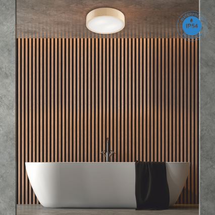 Plafón de baño NATURAL 3xE27/15W/230V IP54 pino ø 37 cm - FSC Certificado