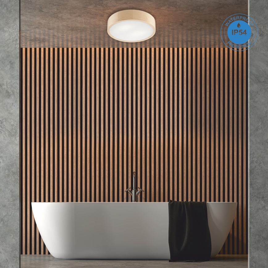 Plafón de baño NATURAL 3xE27/15W/230V IP54 pino ø 37 cm - FSC Certificado
