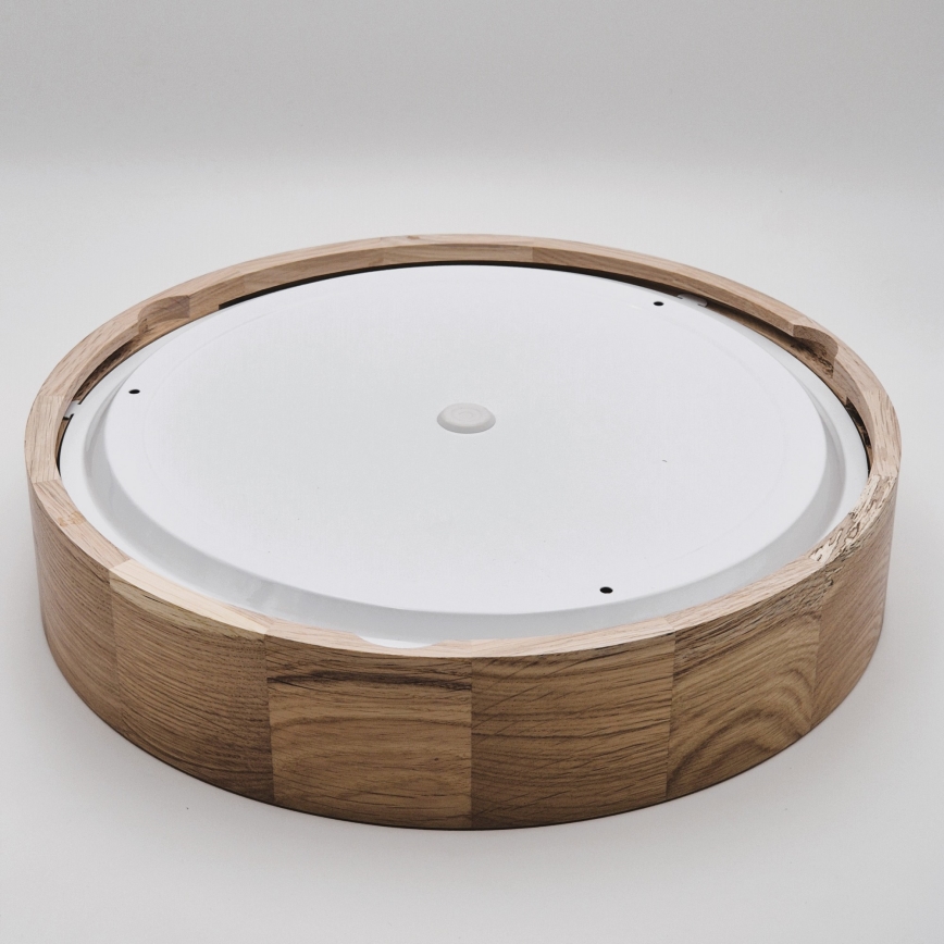 Plafón de baño OAK 3xE27/15W/230V roble ø 37 cm IP54 - FSC Certificado