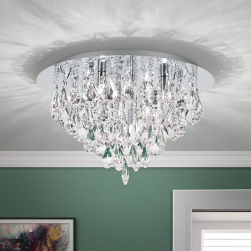 Plafón de cristal CELESTE 6xG9/40W/230V diá. 45 cm cromo brillante
