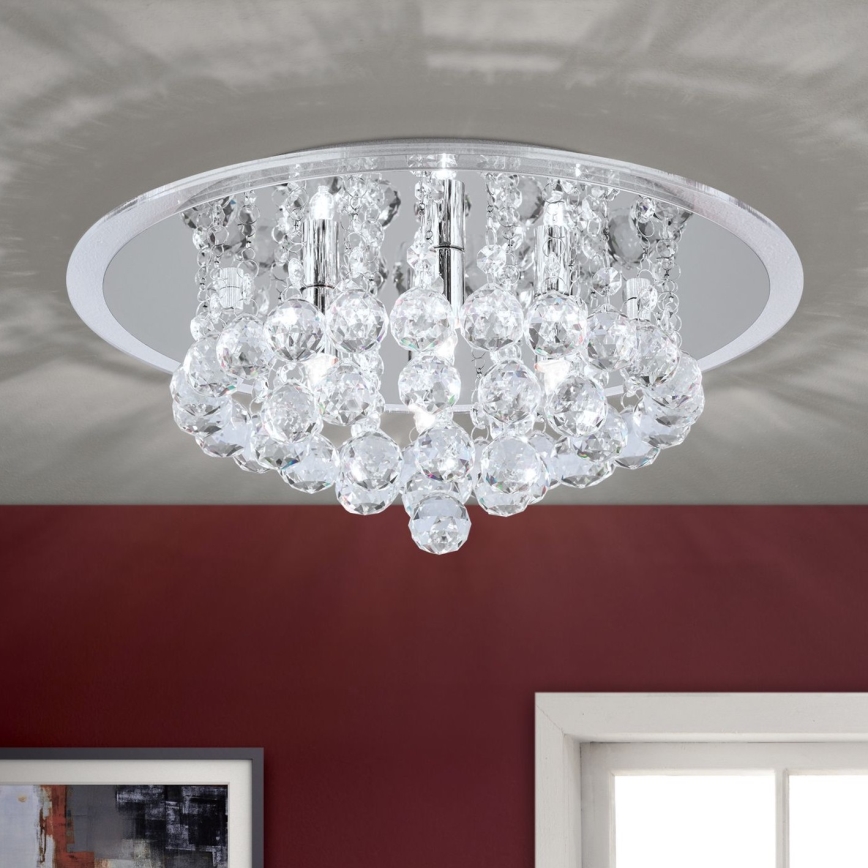 Plafón de cristal GLORIA 4xG9/40W/230V diá. 38 cm transparente/cromo brillante