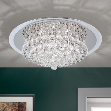 Plafón de cristal GLORIA 6xG9/40W/230V diá. 50 cm transparente/cromo brillante