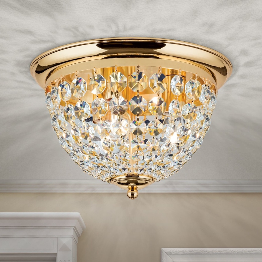 Plafón de cristal PLAFOND 3xE27/40W/230V diá. 35 cm dorado
