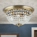 Plafón de cristal PLAFOND 6xE27/40W/230V diá. 47 cm bronce