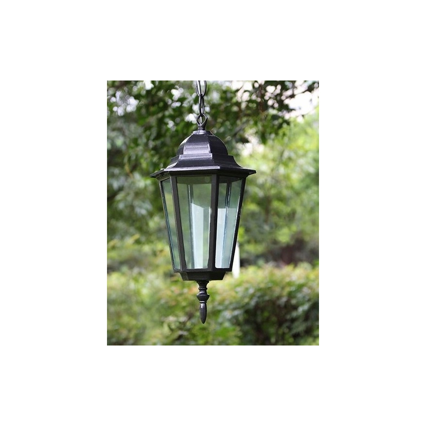Plafón de exterior 1xE27/20W/230V IP43 negro