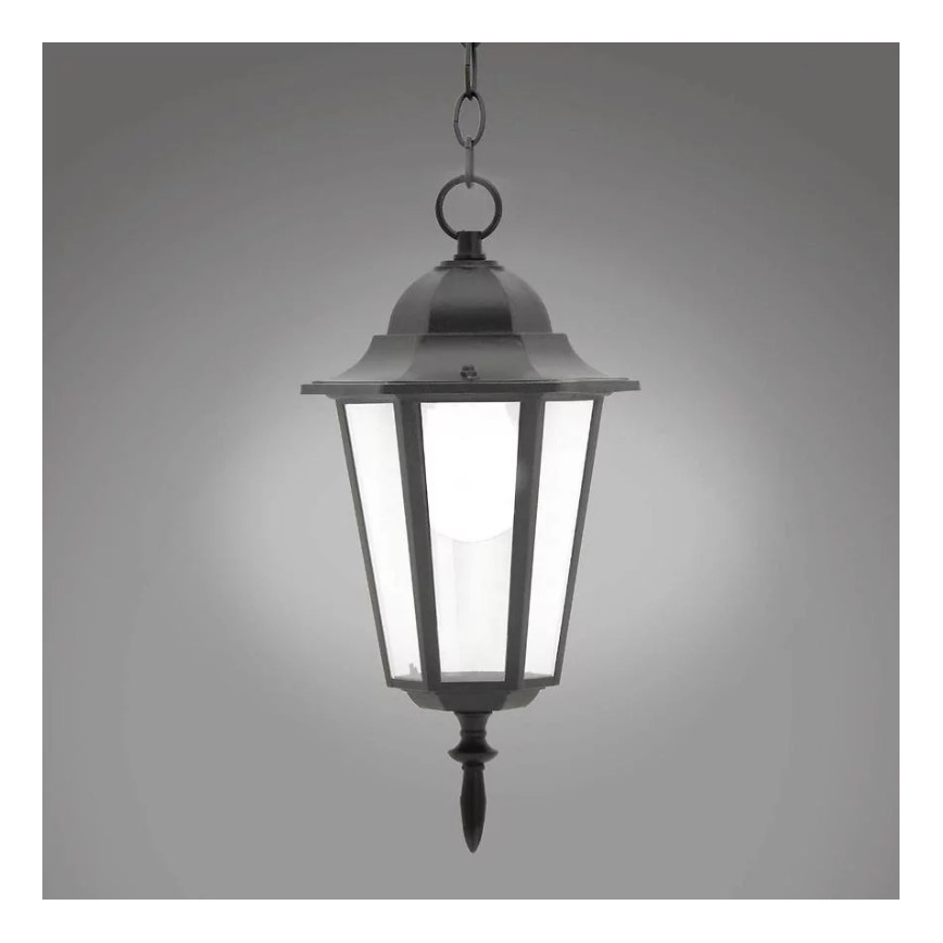 Plafón de exterior 1xE27/20W/230V IP43 negro
