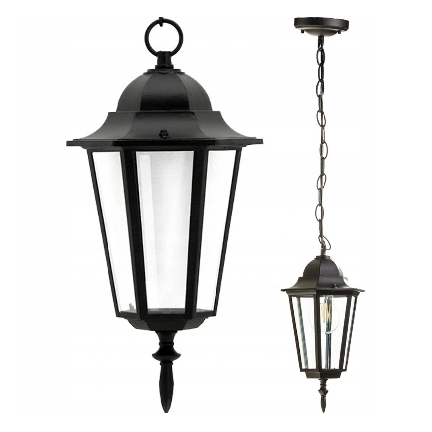 Plafón de exterior 1xE27/20W/230V IP43 negro