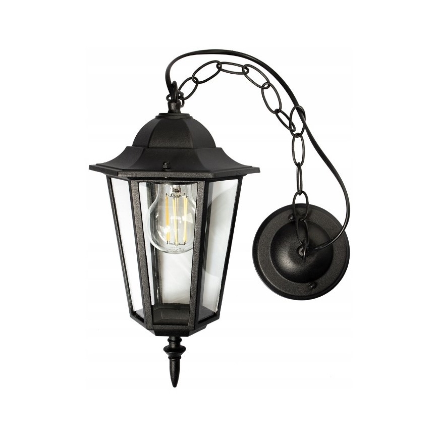 Plafón de exterior 1xE27/20W/230V IP43 negro