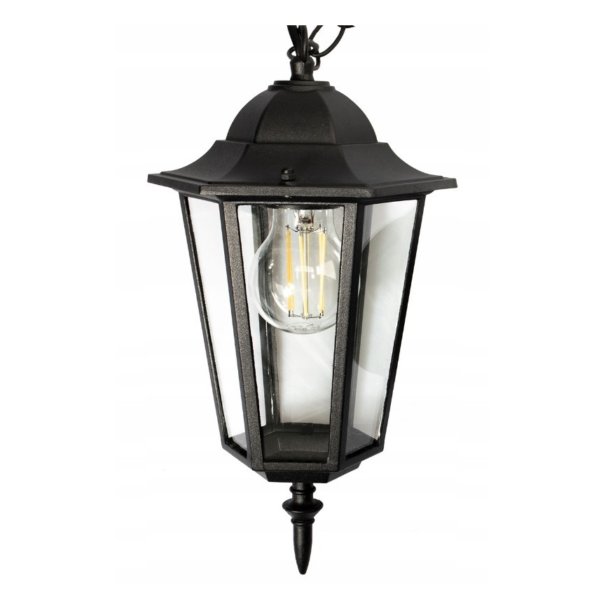 Plafón de exterior 1xE27/20W/230V IP43 negro