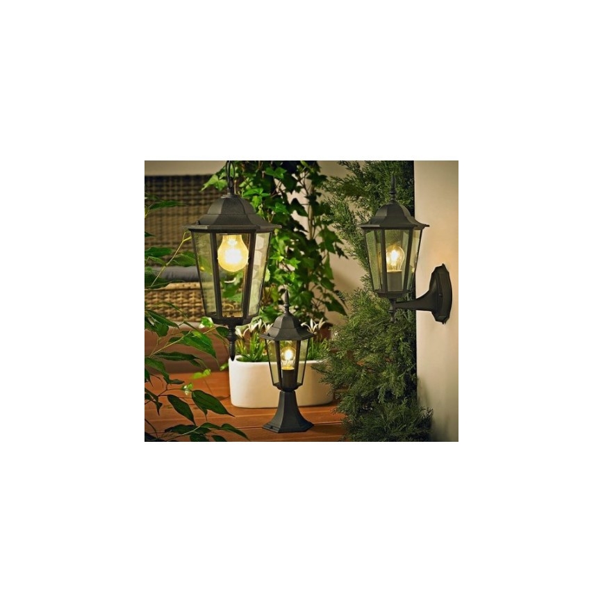 Plafón de exterior 1xE27/20W/230V IP43 negro