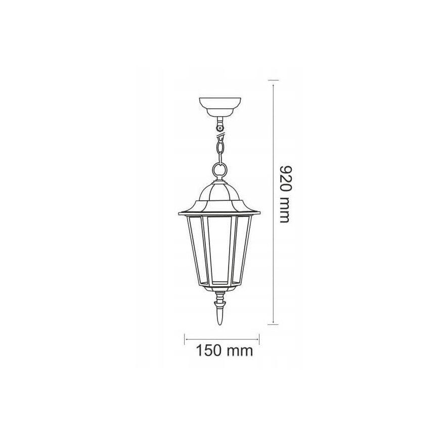 Plafón de exterior 1xE27/20W/230V IP43 negro