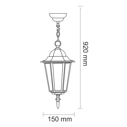 Plafón de exterior 1xE27/20W/230V IP43 pátina