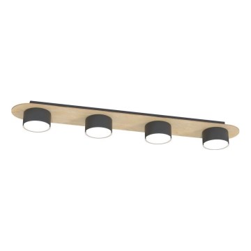 Plafón DIAZ 4xGX53/12W/230V negro/marrón