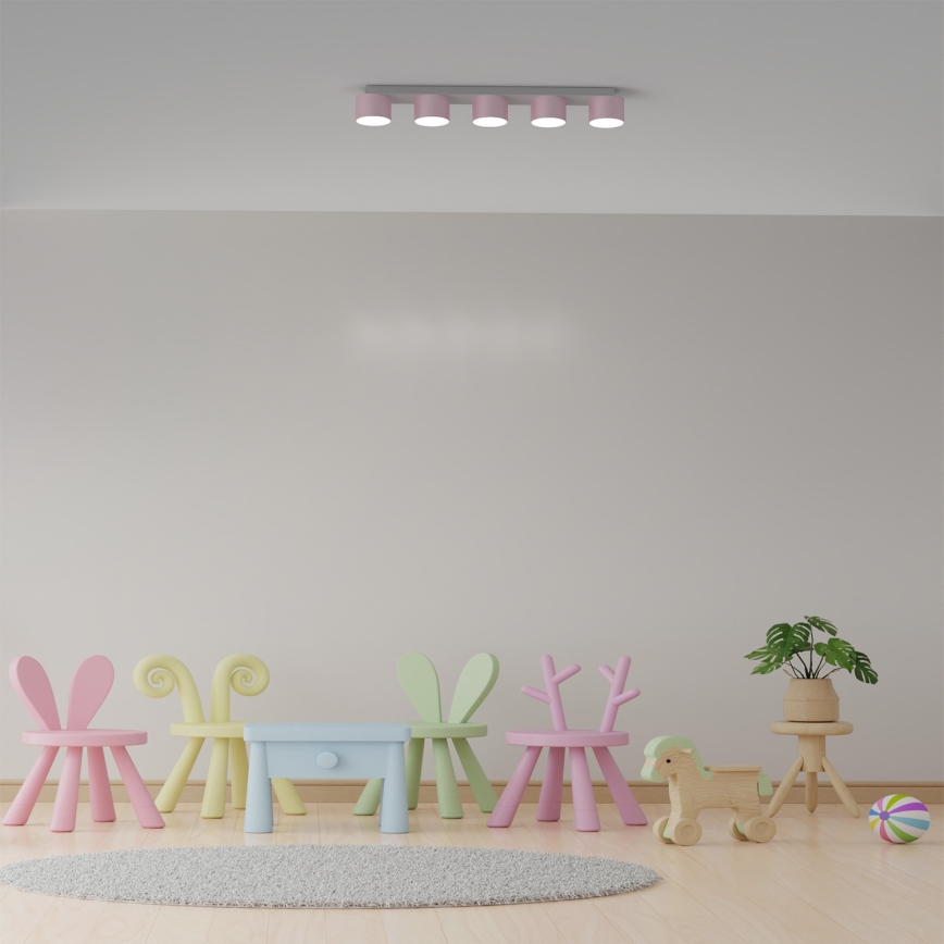 Plafón DIXIE 5xGX53/11W/230V rosa