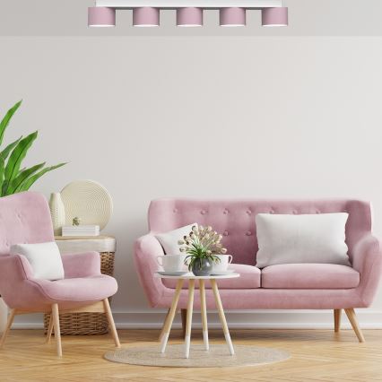 Plafón DIXIE 5xGX53/11W/230V rosa