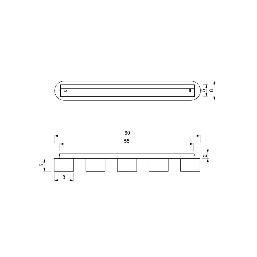 Plafón DIXIE 5xGX53/11W/230V rosa