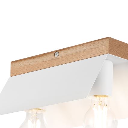 Plafón ESME 2xE27/15W/230V blanco/roble