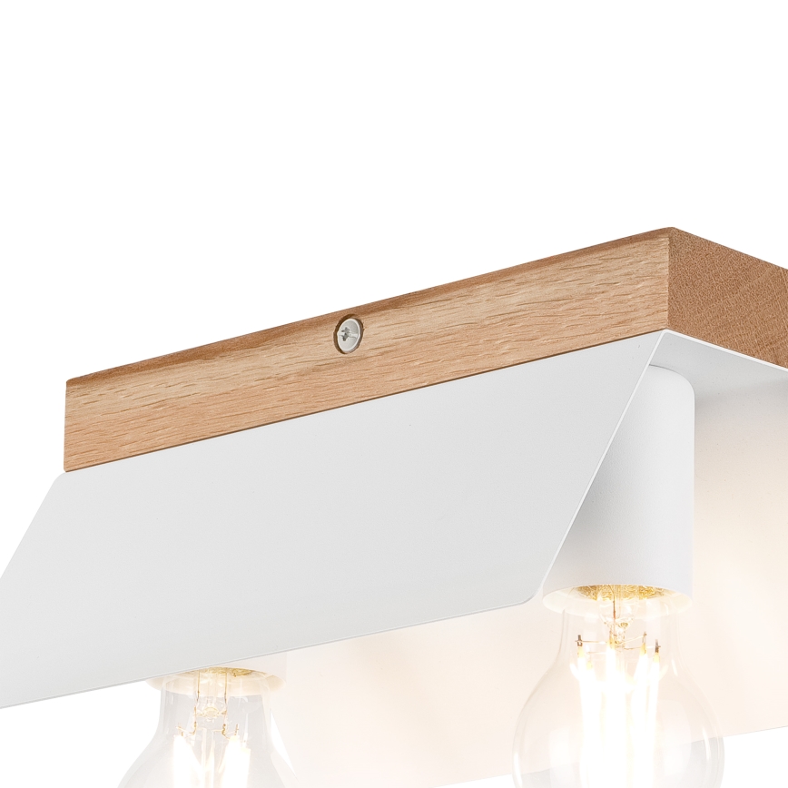 Plafón ESME 2xE27/15W/230V blanco/roble
