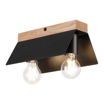 Plafón ESME 2xE27/15W/230V negro/roble