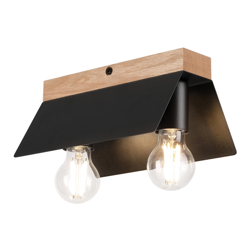 Plafón ESME 2xE27/15W/230V negro/roble