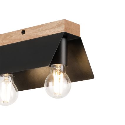 Plafón ESME 2xE27/15W/230V negro/roble