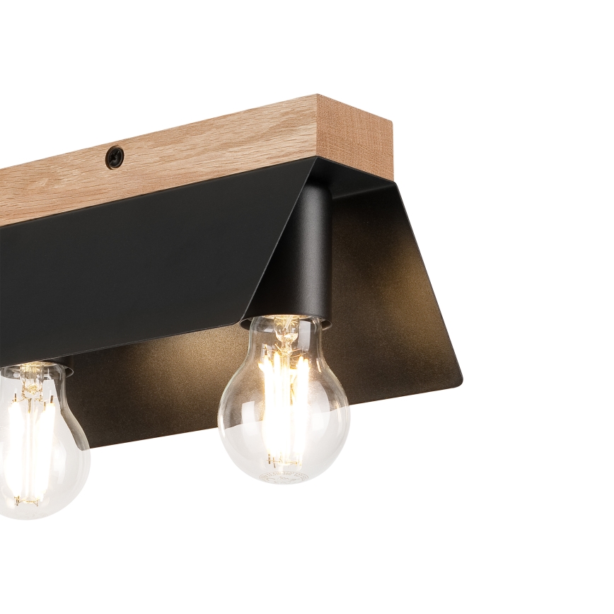 Plafón ESME 2xE27/15W/230V negro/roble