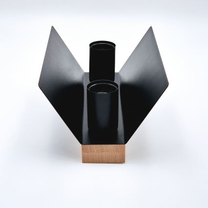 Plafón ESME 2xE27/15W/230V negro/roble