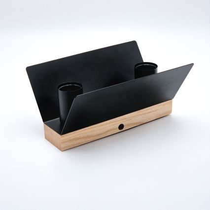Plafón ESME 2xE27/15W/230V negro/roble