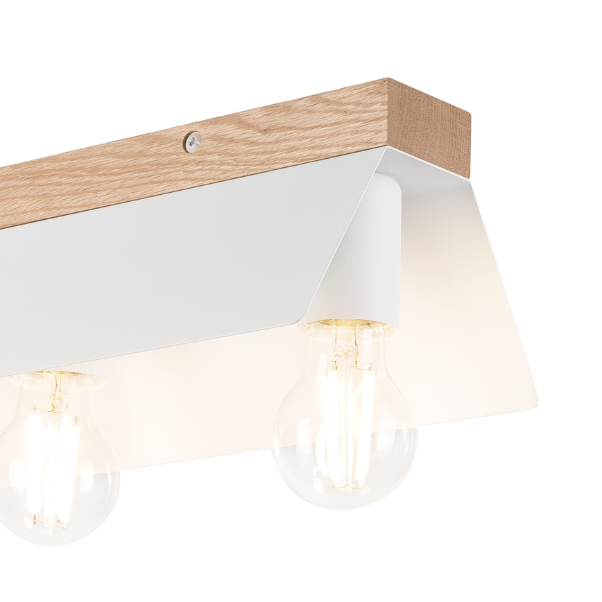 Plafón ESME 3xE27/15W/230V blanco/roble