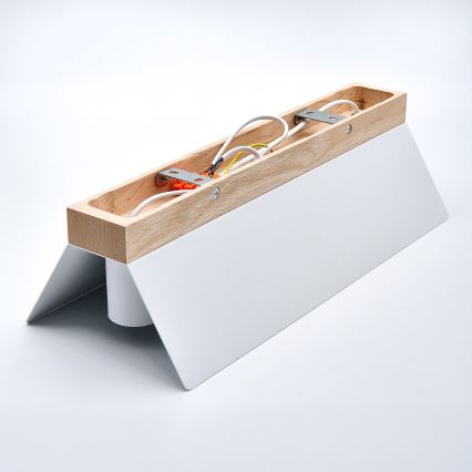 Plafón ESME 3xE27/15W/230V blanco/roble