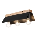 Plafón ESME 3xE27/15W/230V negro/roble