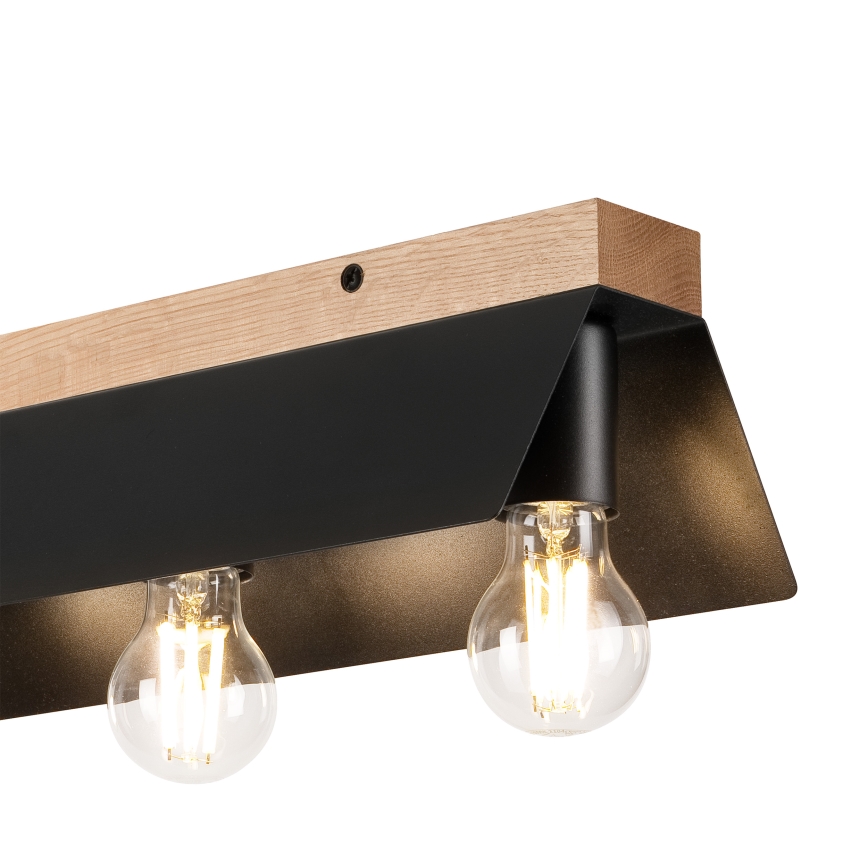 Plafón ESME 3xE27/15W/230V negro/roble