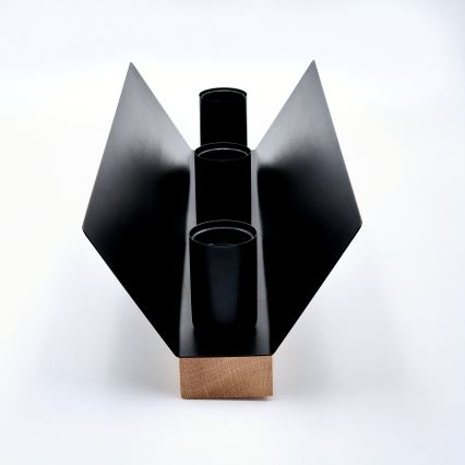 Plafón ESME 3xE27/15W/230V negro/roble