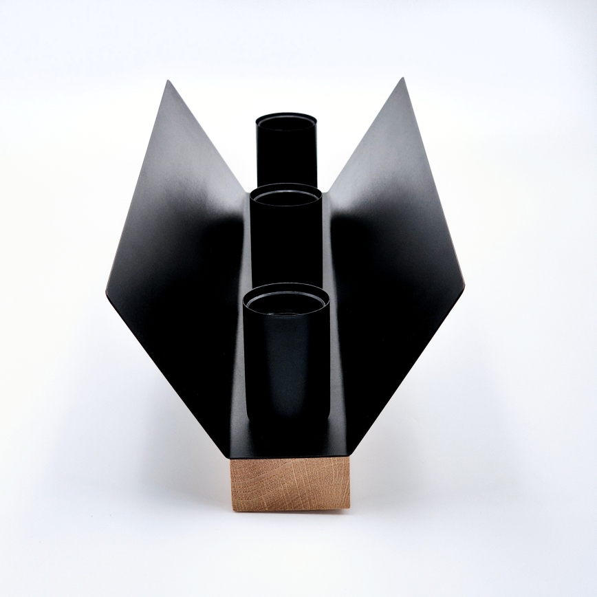 Plafón ESME 3xE27/15W/230V negro/roble