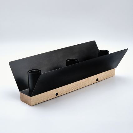 Plafón ESME 3xE27/15W/230V negro/roble