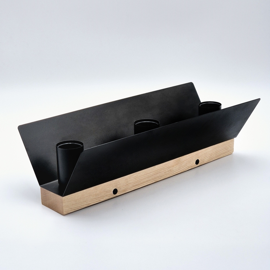 Plafón ESME 3xE27/15W/230V negro/roble