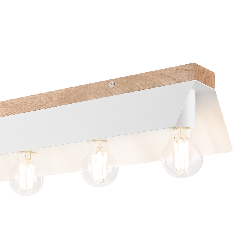 Plafón ESME 5xE27/15W/230V blanco/roble