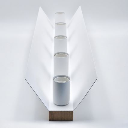 Plafón ESME 5xE27/15W/230V blanco/roble