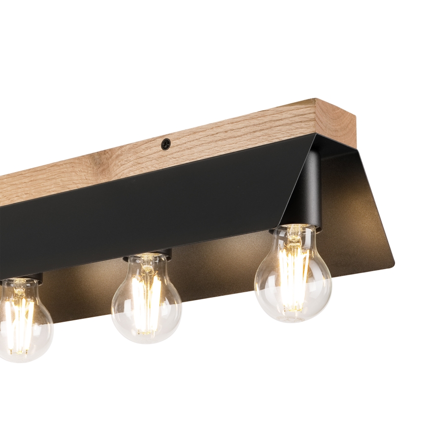 Plafón ESME 5xE27/15W/230V negro/roble