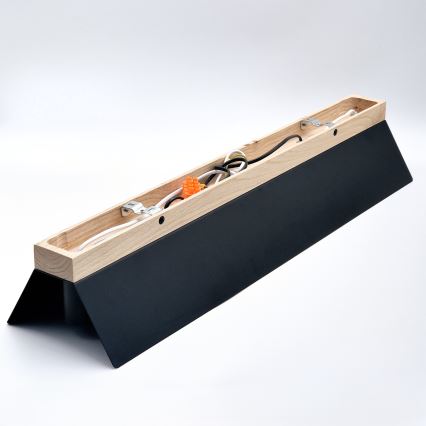 Plafón ESME 5xE27/15W/230V negro/roble