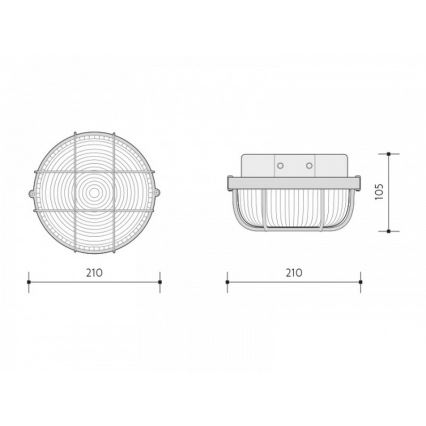 Plafón exterior 1xE27/100W/230V IP44