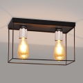 Plafón FINN 2xE27/15W/230V negro/cromo brillante