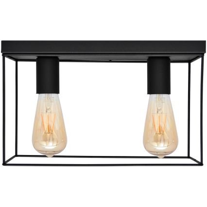 Plafón FINN 2xE27/15W/230V negro